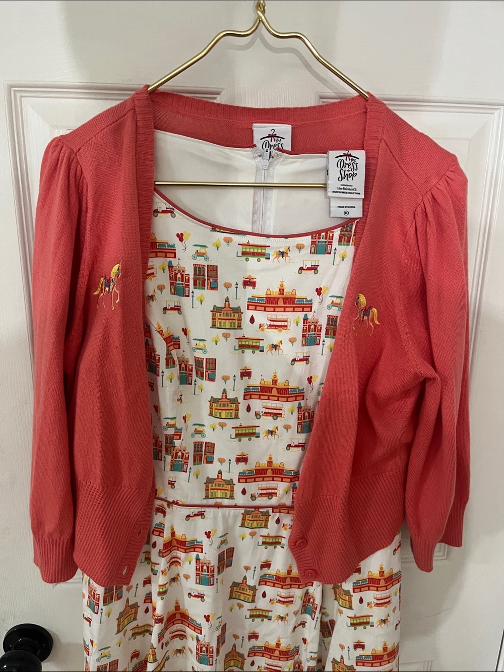 Disney Parks Main Street Dress Shop her Universe Dress and Cardigan XL retired
